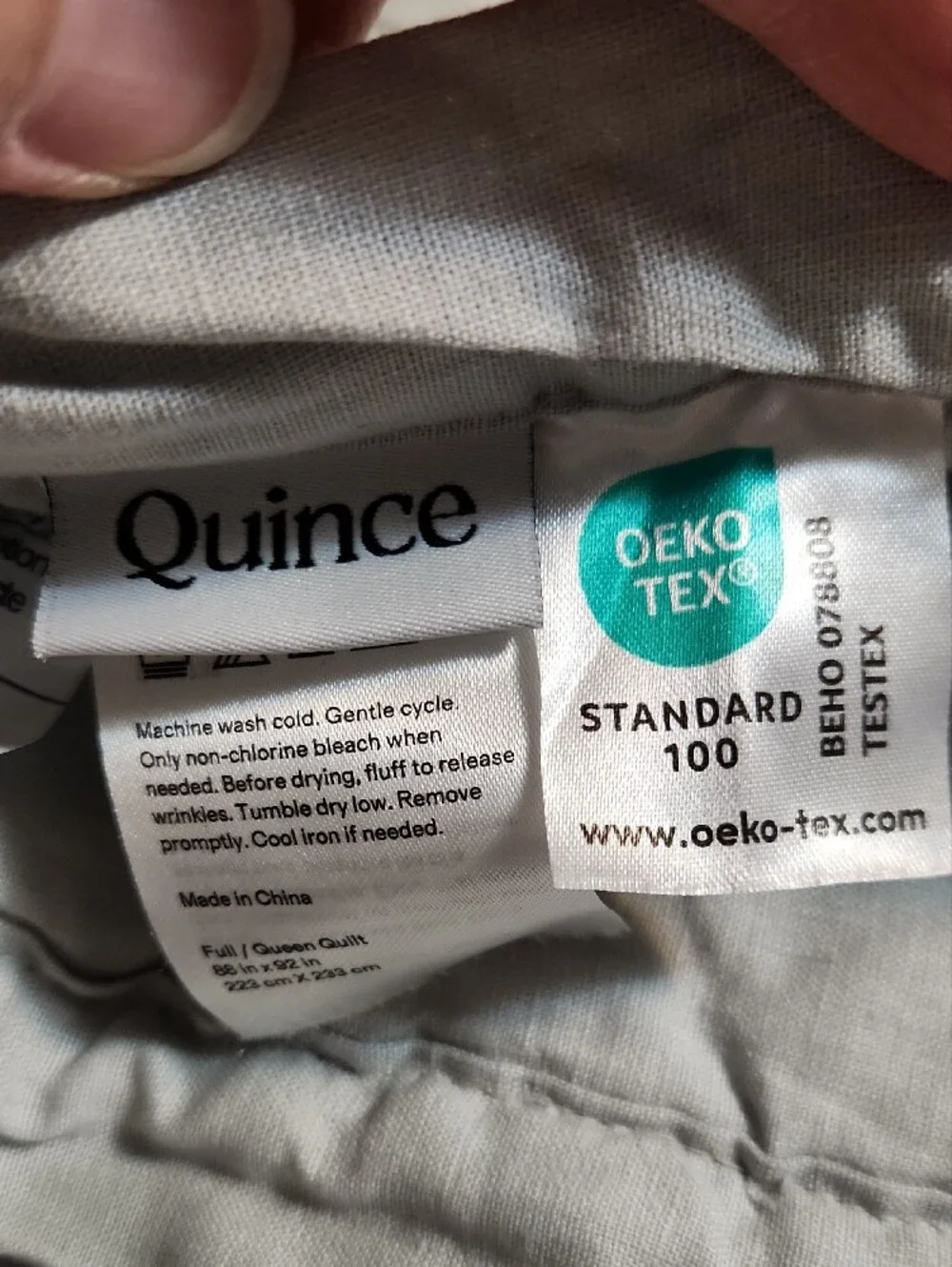 Quince Dream Quilt - Mist, Queen Linen NEW Open Box